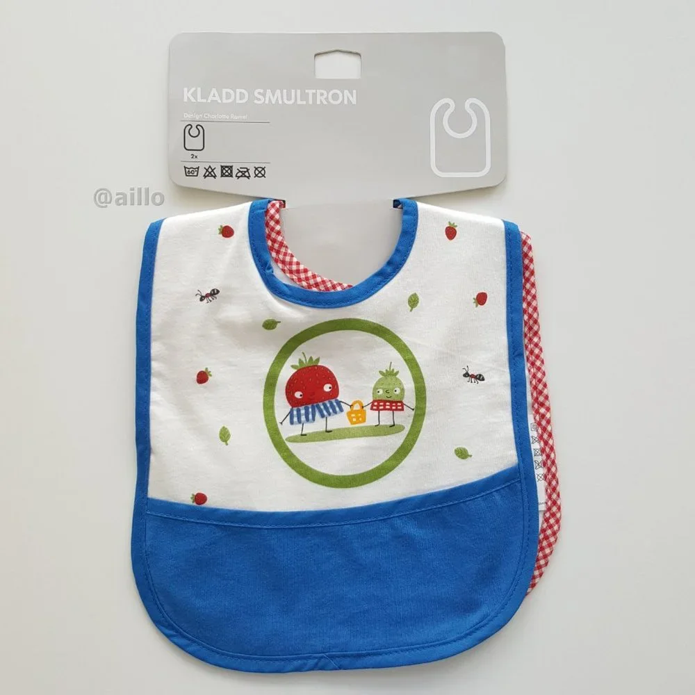 IKEA KLADD SMULTRON Bibs, blue red